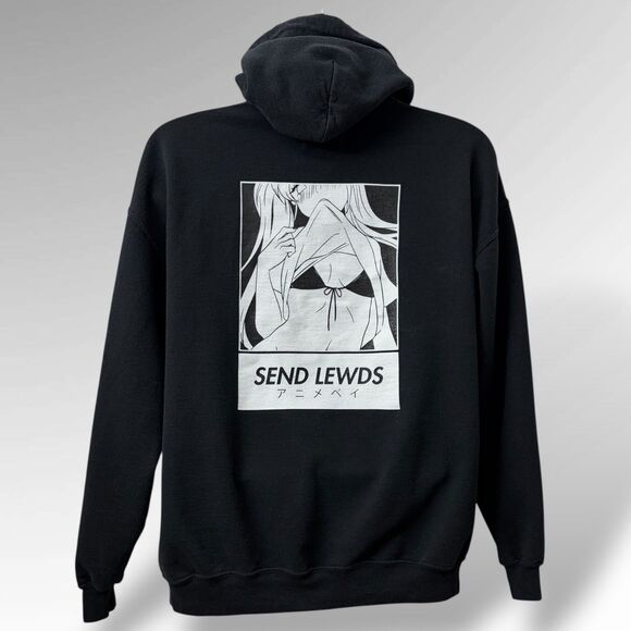 Animebae Collection Other - Animebae Collection Hoodie Size L Black Send Lewds Graphic Print Streetwear